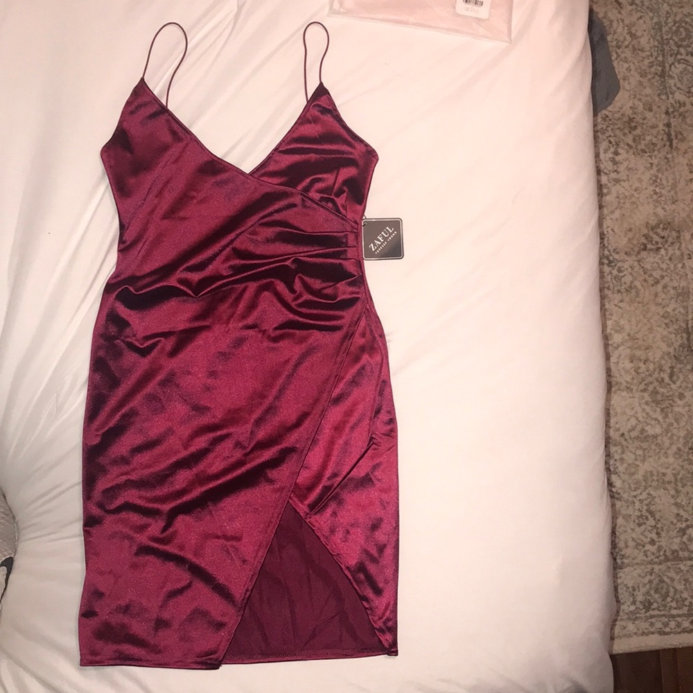 Cami Draped Crossover Slip Party Dress